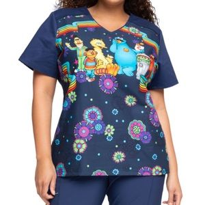 Sesame Street Scrub Top